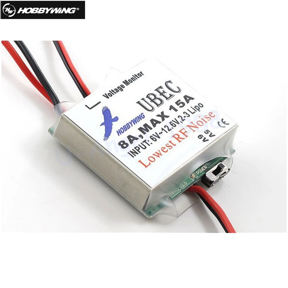 

1pcs Original Hobbywing 5V 6V Switchable RC 8A UBEC Max 15A Lowest RF Noise BEC Voltage Regulator Mdoule Drone Quadcop