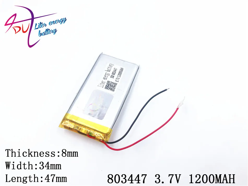 Лучший бренд батареи Размер 803447 3,7 v 1200mah литий-полимерная батарея с доской для Bluetooth Gsp цифровых продуктов