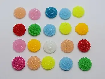 

1000 Mixed Color Flatback Resin Floral Round Cabochons 8mm DIY Craft