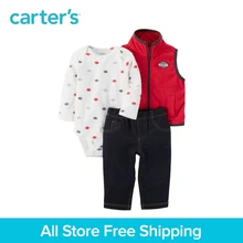 Carter s 3 Piece baby children kids clothing Boy Fall Winter Little Vest Fleece Set 121H928