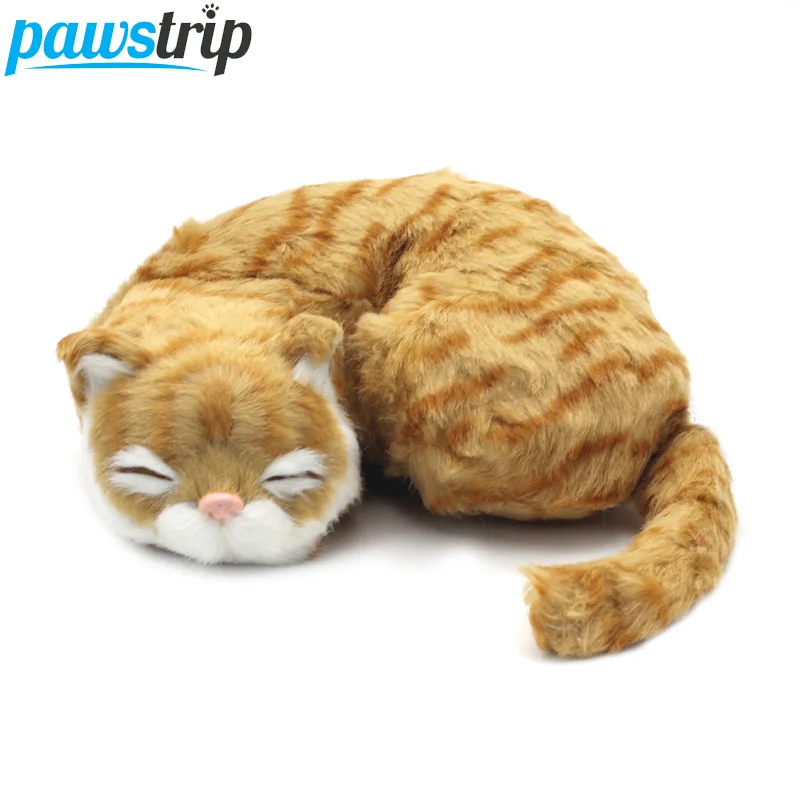 

Pawstrip Cute Simulation Cat Toys Interactive Soft Plush Sleeping Cat Doll Pet Playmate Toy For Cats 9.4 inch