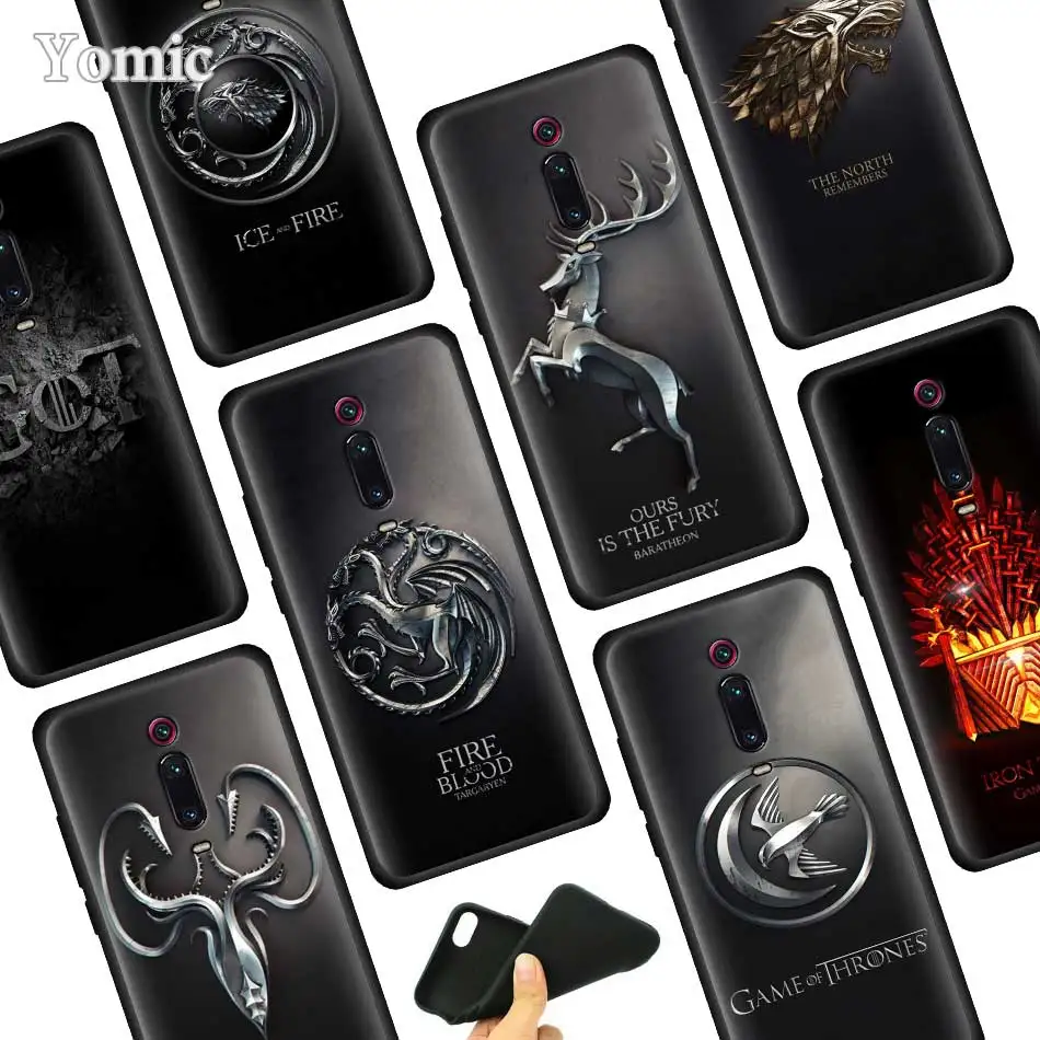 

Game of Throne House logo Back Silicone Case for Xiaomi Redmi Note 7 7S 6 Pro K20 7 7A 6 6A Go S2 Y3 5 4X Soft Phone Case