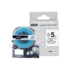 1 шт. Puty 5 мм для Epson SU5W этикетка лента черная на белом термоусадочная трубка этикетки ленты SU5W для Epson лента этикеток для принтера