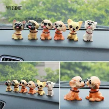 6 шт., автомобильные аксессуары для интерьера, инновационная смола, качающаяся голова, собака, кукла, кивая, автомобиль, милые украшения для кукол