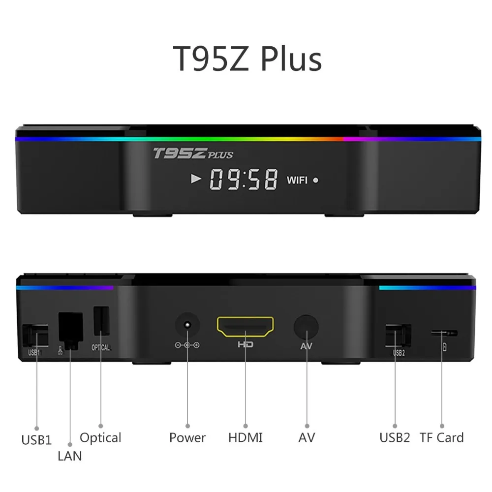 T95Z Plus домашний Смарт ТВ приставка 2 ГБ/16 ГБ 3 Гб/32 ГБ ОЗУ RK3328 Восьмиядерный Android 7,1 медиаплеер 2,4G/5G WiFi BT4.0 4K HD телеприставка