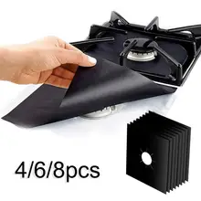 27*27 4/6/8 шт многоразовая газовая плита чехлы из термостойкого Пособия по кулинарии плита горелки Защитная крышка лайнер Pad посуда Кухня инструменты