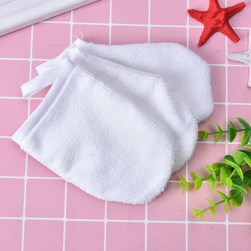 1PC Reusable White Microfiber face Cloth Face Towel Makeup Remover Cleansing Glove Tool 12cm x 8.5cm