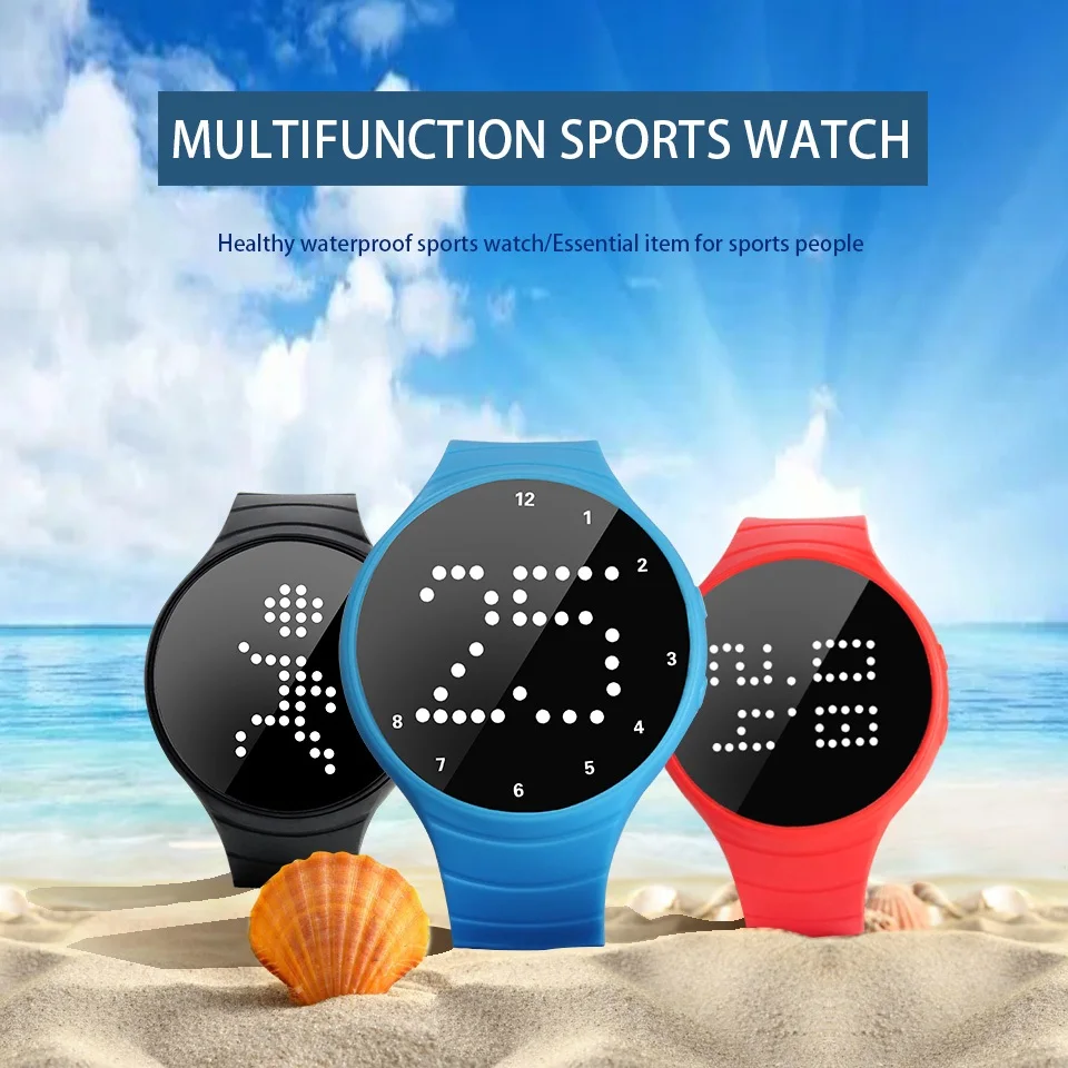 

LED Lattice Digital Sports Pedometer Smart Calories Calculation Watch Step Counter Gaming Smart Bracelet For Walking Running