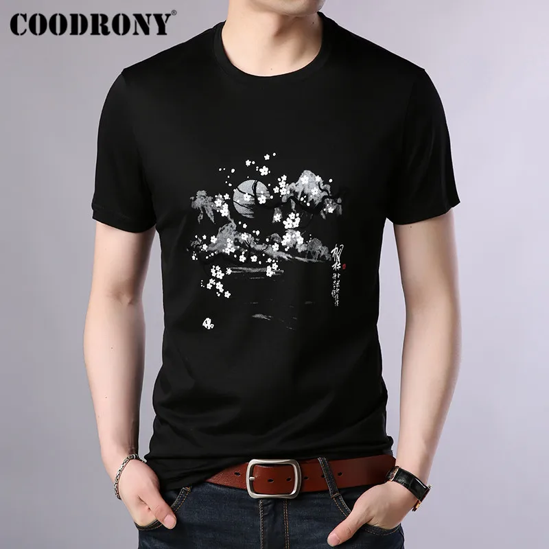 

COODRONY Brand T Shirt Men Summer Short Sleeve T-Shirt Men Chinese Style Tshirt Casual O-Neck Soft Cotton Tee Shirt Homme S95079
