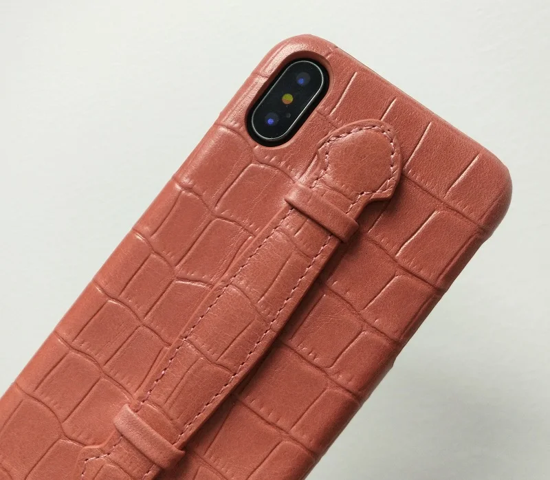 genunie leather handle cover case for iPhone x xs max luxury slim cover