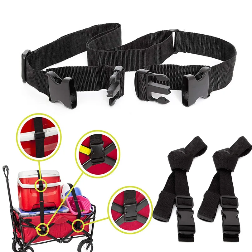 Home Office Storage Sports Collapsible Folding Outdoor Utility Wagon Extendable Straps For Wagons Black Extendable Straps #4M09 (4)