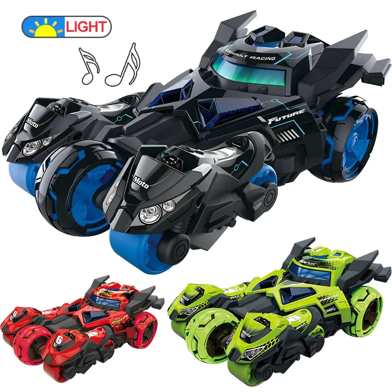

1:32 Electric Transformation Alloy Cars Models Batmobile Toy Kids 3 IN 1 Racing Motorcycly Catapult Vehicle Toys for Boys