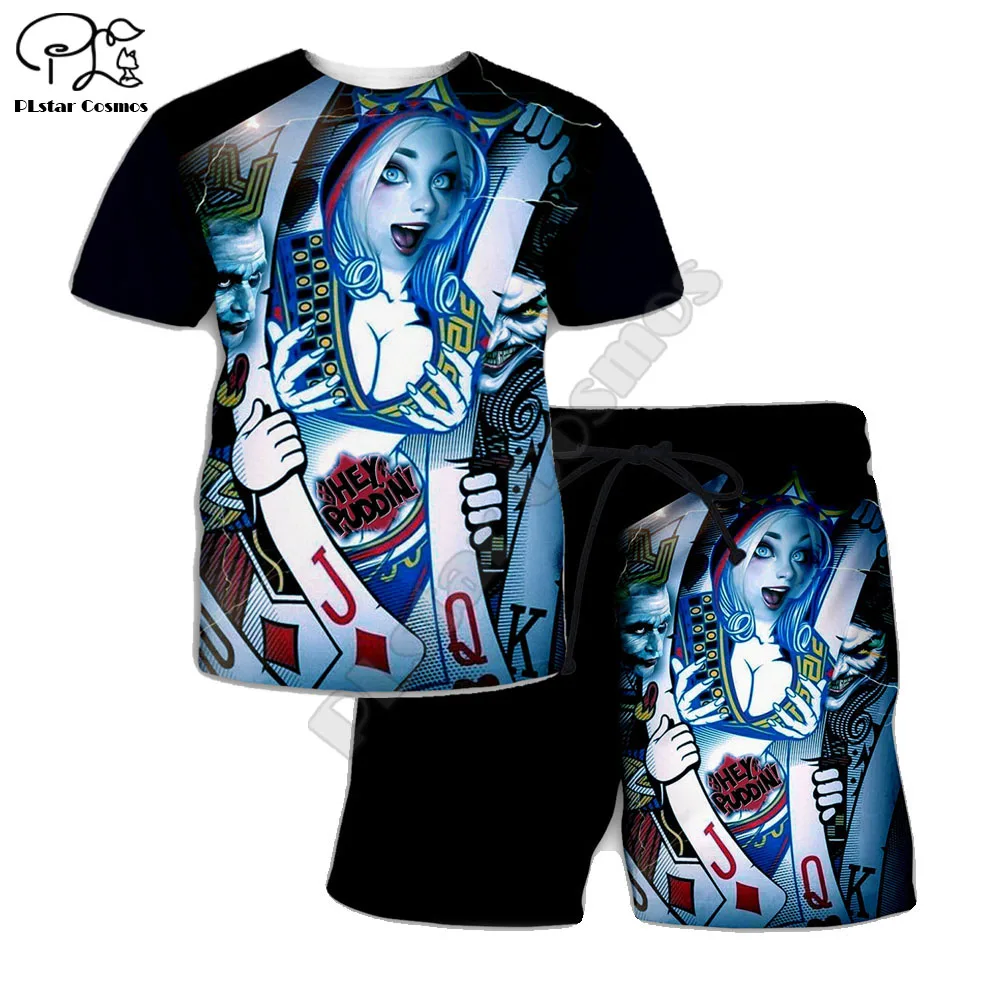 

PLstar Cosmos Summer T Shirts Quinn/Jack Printed 3D T-Shirt and shorts Mens for boy poker Suit Drop shipping