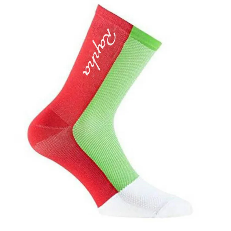 Новые мужские и женские велосипедные носки дышащие баскетбольные беговые футбольные носки разноцветные 24 цвета - Цвет: colour 2 green