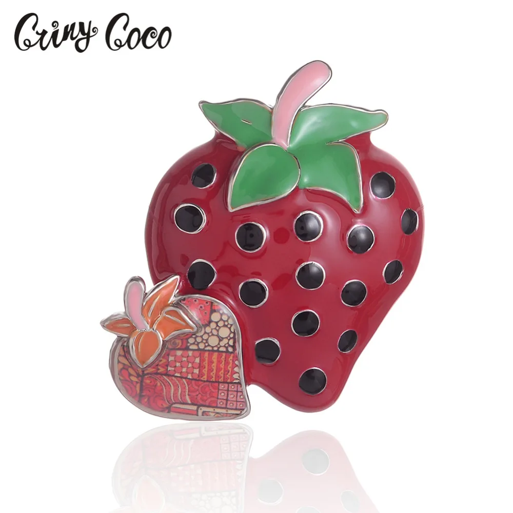 

Enamel Brooches Women Kids Strawberry Brooch Corsage Small Bouquet Hijab Pins Feminino Party Bag Dress Clothes Accessories Gift