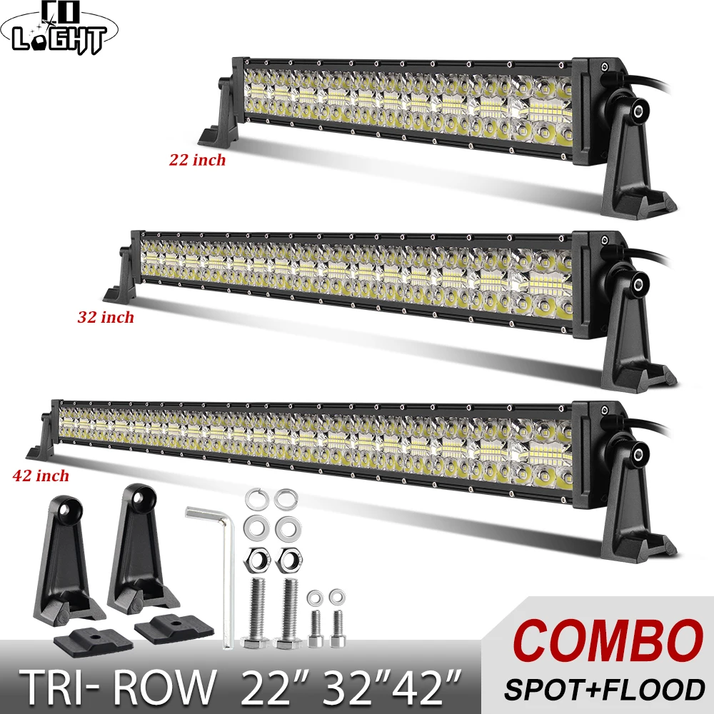 

CO LIGHT 22 32 42 inch LED Work Light 12V 24V Spot Flood Combo Beam Led Car Driving Light Bar for Offroad 4x4 Truck Jeep ATV SUV