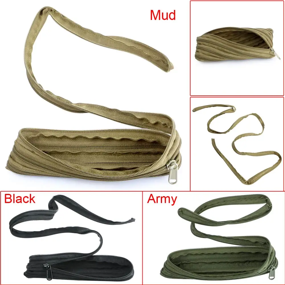 

Portable Outdoor Military EDC Debris Bag Emergency Survival Nylon Zipper Bag Cord Rope Pouch black/mud/army nylon emergency rope