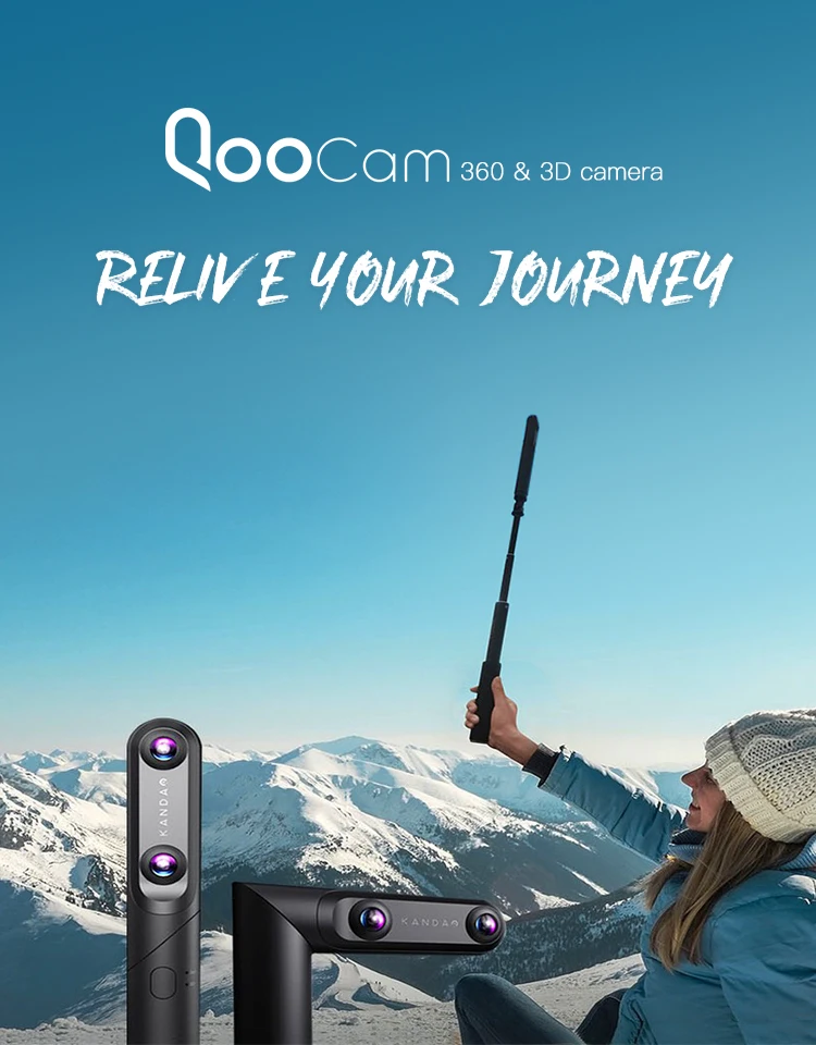 QooCam 4K 360 и 3D VR 180 камера-вращающийся 3 объектива, портретный режим, стабилизация видео, смарт-клип, 120 FPS замедленное движение, 3D фото