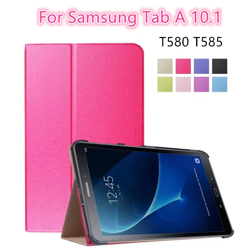 

Leather case For Samsung Galaxy TabA 10.1 T580 T585 Case Folding PU Leather Flip Cover Protective Shell Tablet PC Cases