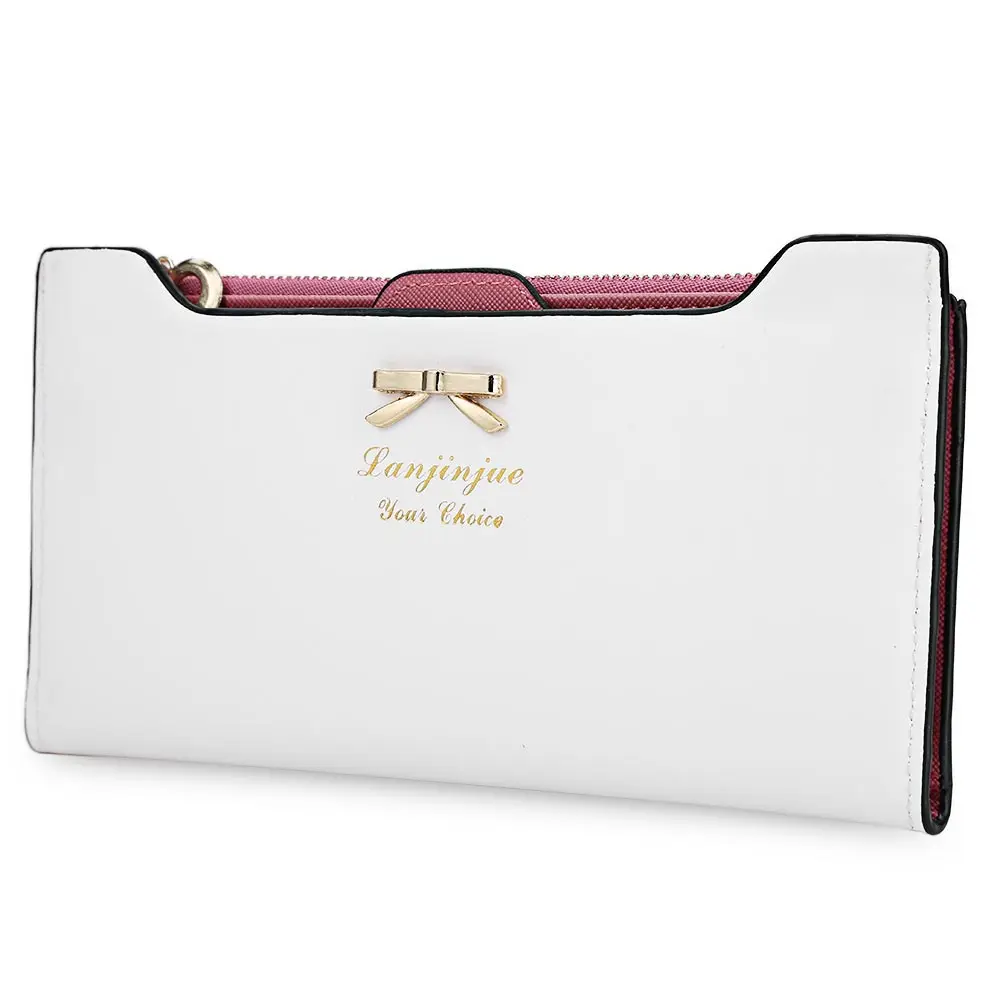  Women Fashion Long Wallet Handbags Ladies Wallet Leather Bag Purse Card Holder Women Purse Long Zip Wallets PU Thin Card Holders 