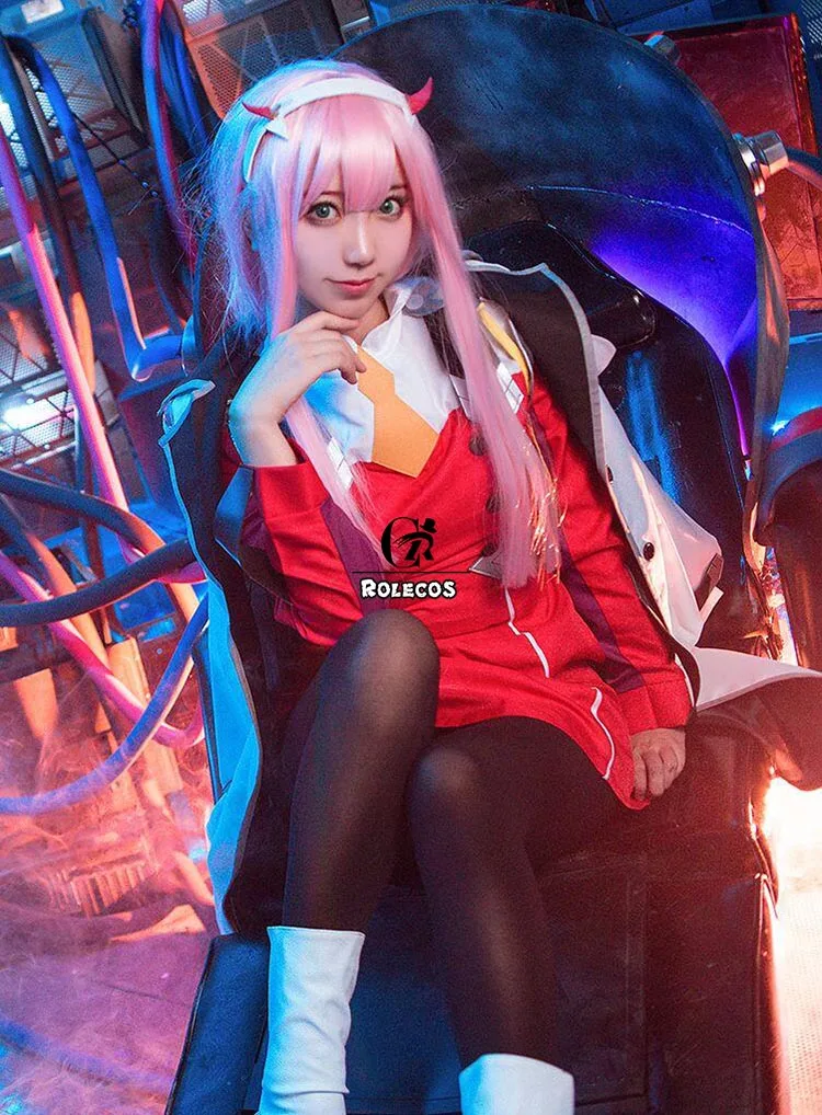Rolecos Game Darling Zero Two Cosplay Costume Dress In The Franxx 02 Women Sexy Headband -Zentai shop online