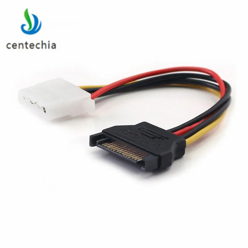 

Centechia 15 Pin SATA Male to Molex IDE 4 Pin Female Adapter Extension Power Cable cord Hard drive IDE power cord copper