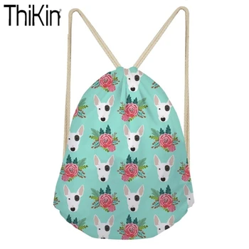 

THIKIN Women Drawstring Bags for Teenager Girls Pitbull Terriers Prints Casual School Backpacks Female Softback Mochilas Escolar