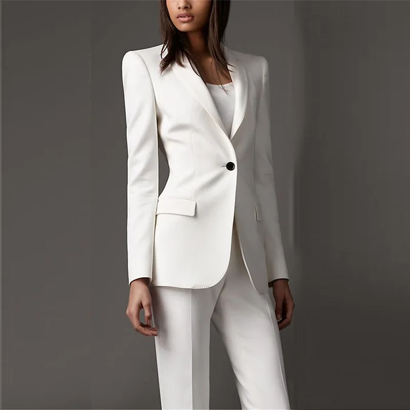 Белый формальный женский деловой формальный офисный женский наряд костюмы женский облегающий модный костюм из 2 предметов под заказ смокинги костюмы - Цвет: same as photo