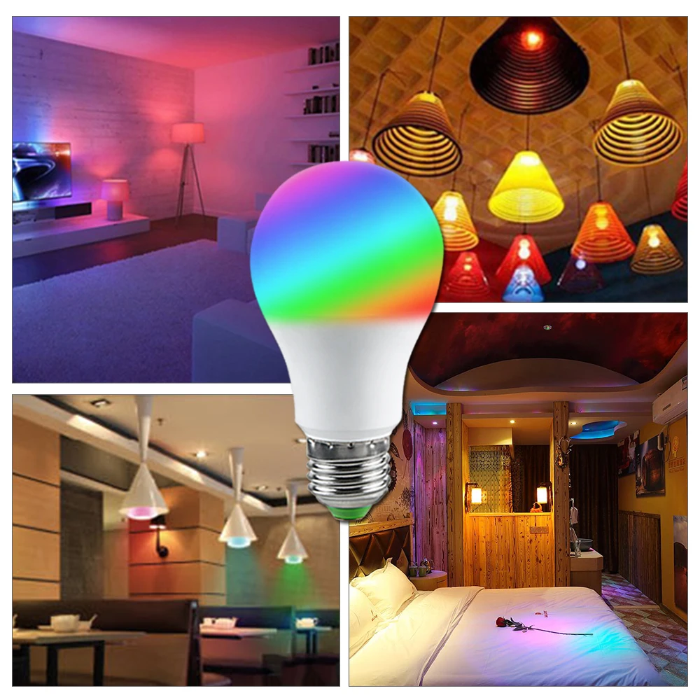 B22 RGB Светодиодная лампа E27 85 265 в 5 Вт 10 15 RGBW RGBWW GU10 с регулируемой яркостью