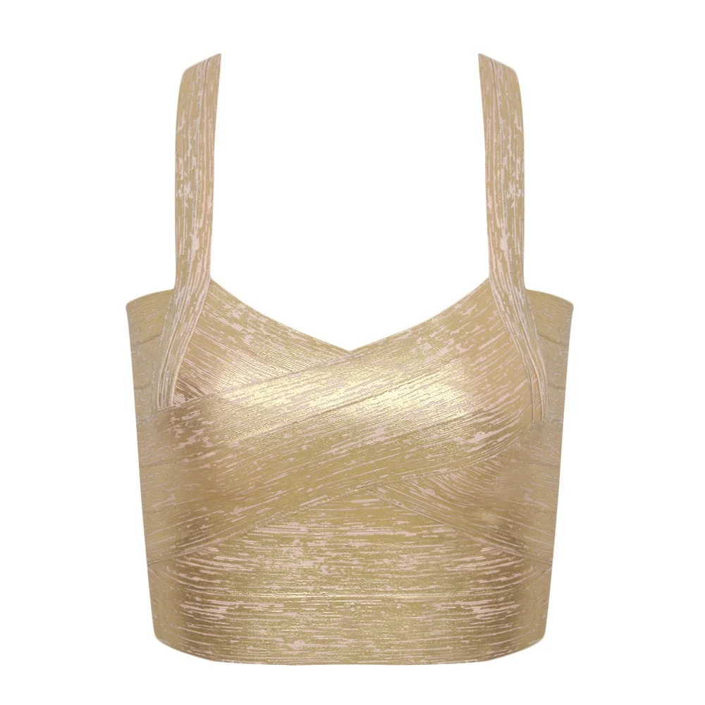 Gold Metallic Новое поступление, летние топы для женщин, модные женские топы, топ на тонких бретелях для девочек, v-образный вырез, высокое качество, золотой металлик - Цвет: Gold Metallic