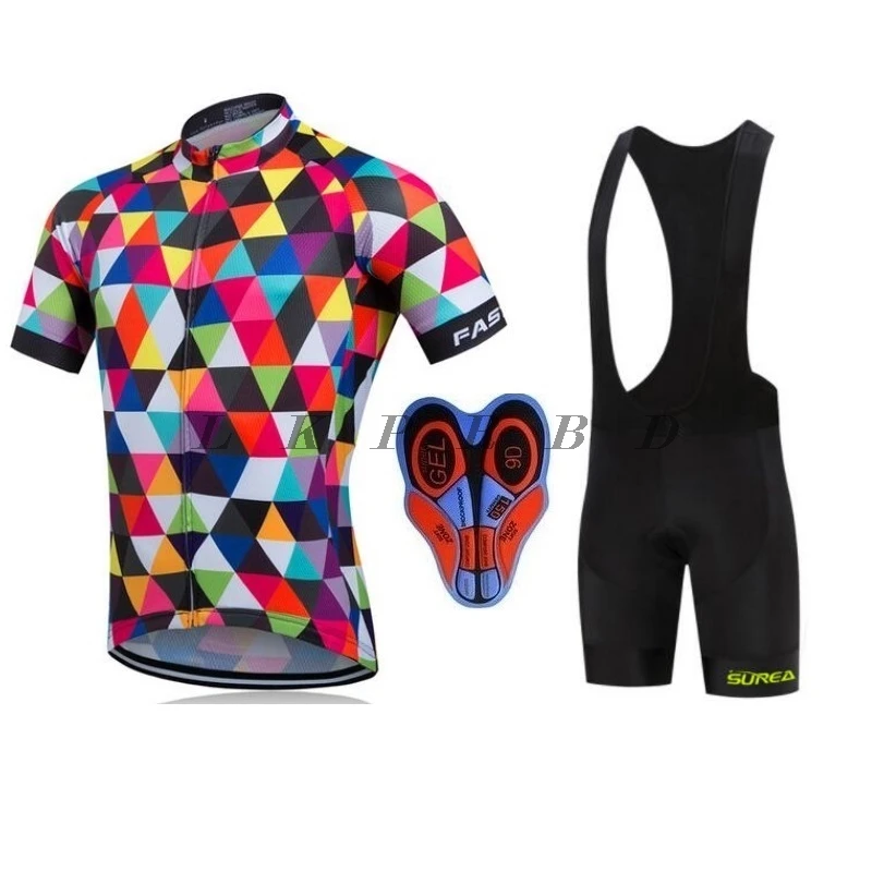 2019 NEW FASTCUTE Cycling Jersey Multicolor Bicycle Bike Short Sleeve Sportswear Cycling Clothing maillot Cycling Jerseys sets