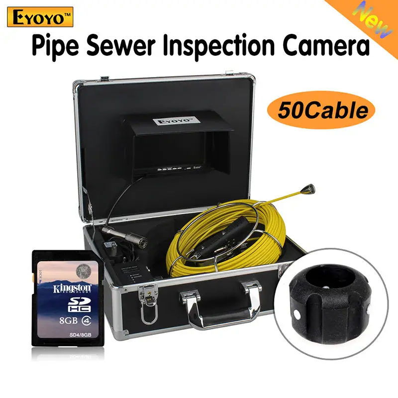 

50M 7"Display Pipe Pipeline Drain Inspection Sewer Video Camera Snake Inspection Free shipping