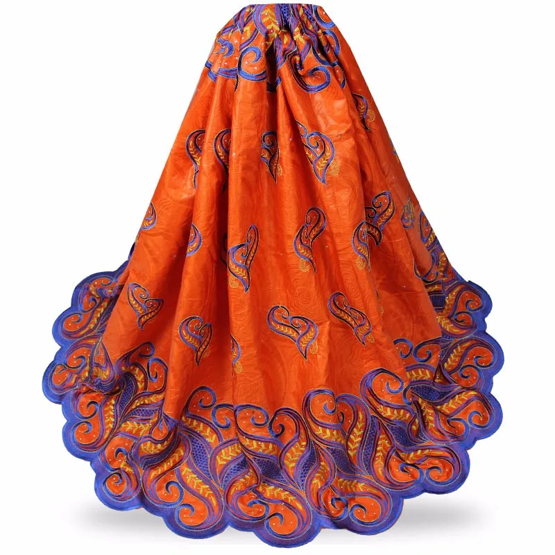 Новый популярный дизайн Африканский Базен Riche вышивка кружевная ткань с камня