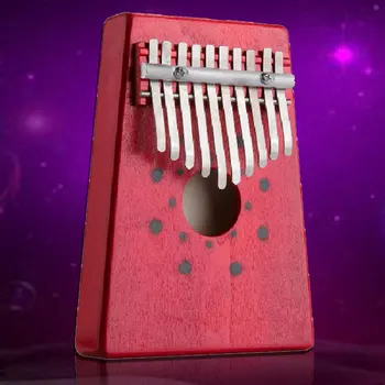 

Top Quality Promotions Red 10Keys Kalimba Thumb Piano Traditional Musical Instrument Portable Great Gift Drop Shipping