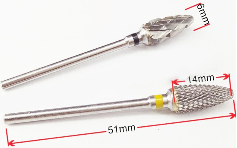 2 шт./лот карбид-вольфрамовый ногти сверло 3/3" для маникюрного аппарата удалить гель для ногтей Bur сверла аксессуары