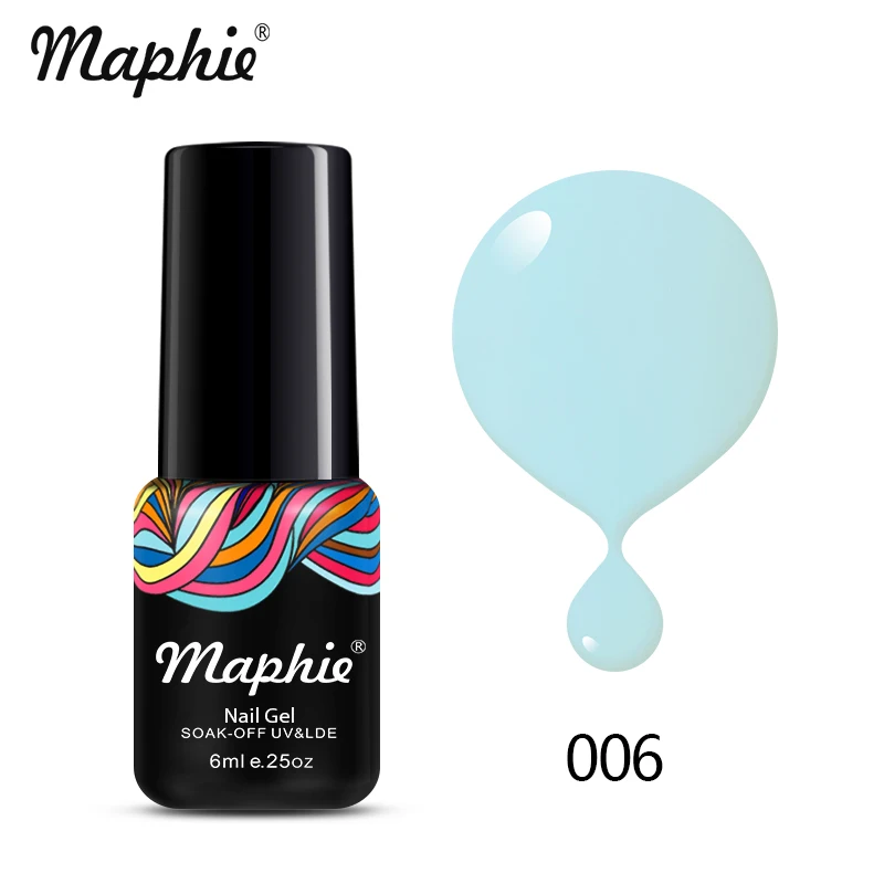 Maphie Черный Цвет УФ-гель для ногтей 6 мл дизайн ногтей замочить от УФ лак для ногтей Полупостоянный светодиодный гель для ногтей эмаль - Цвет: 006