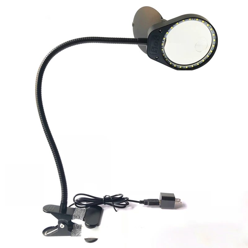 

5X 8X 10X USB Portable Clamp Type Table Magnifying Desktop Magnifying Glass Gripping Magnifier With 26 LED Lamp For pcb Repair