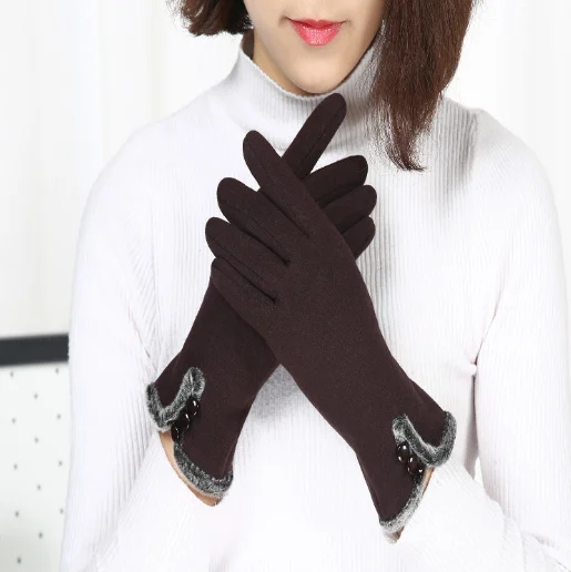 Женские зимние перчатки теплые женские кожаные водонепроницаемые перчатки для вождения перчатки для сенсорного экрана для мобильного телефона