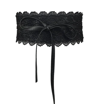 

Fashion Women Cummerbunds Lace Elastic Wide Stretch Waistband Girls Sweet Waist Belt Dress Accessories