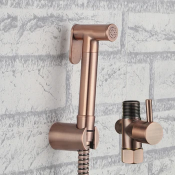 

Sales promotion NEW red bronze Brass 1/2' &7/8'' T-adapter +brass Hand held Bidet Spray Shattaf Kit Sprayer Jet