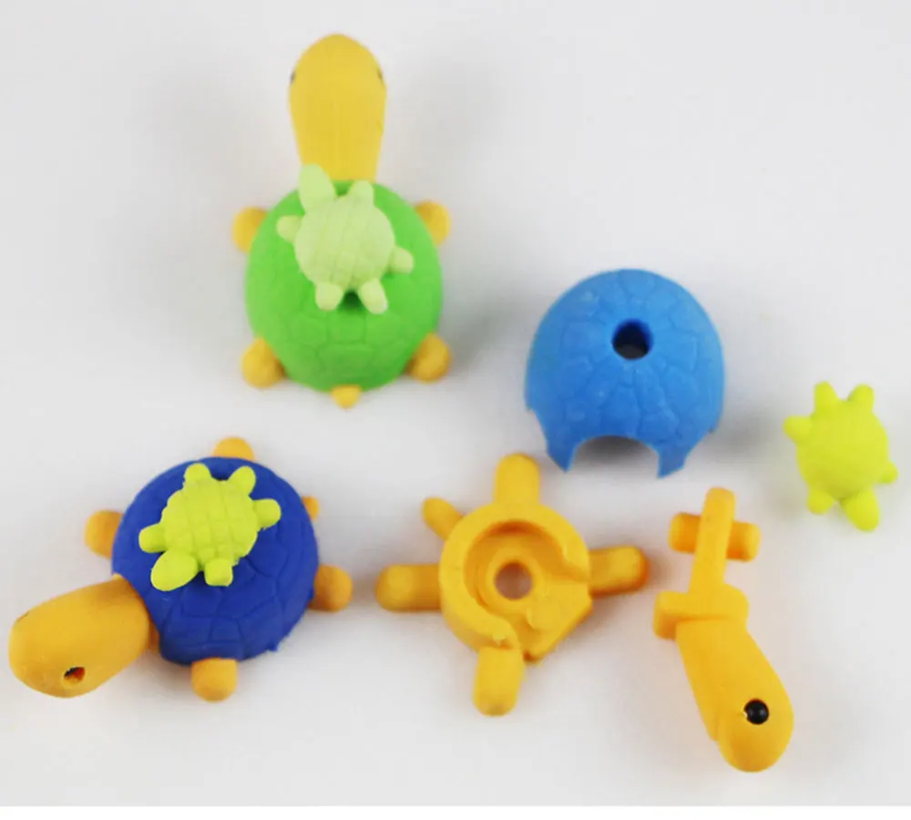 1X Мультфильм складна стирательная резинка Мини Черепаха моделирование ластик Детские Канцелярские для приза, подарка kawaii школьные