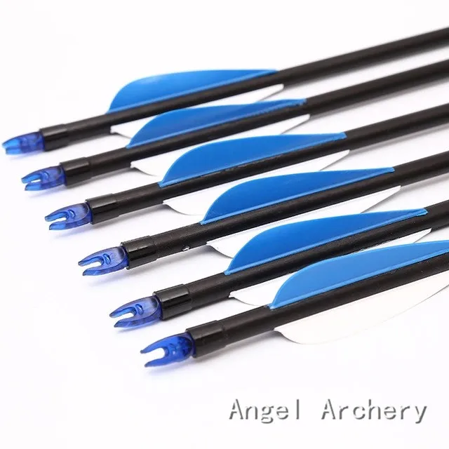 Hot 12pcs/lot 32inch Fiberglass arrow shafts steel arrowhead hunting arrow for compound bow