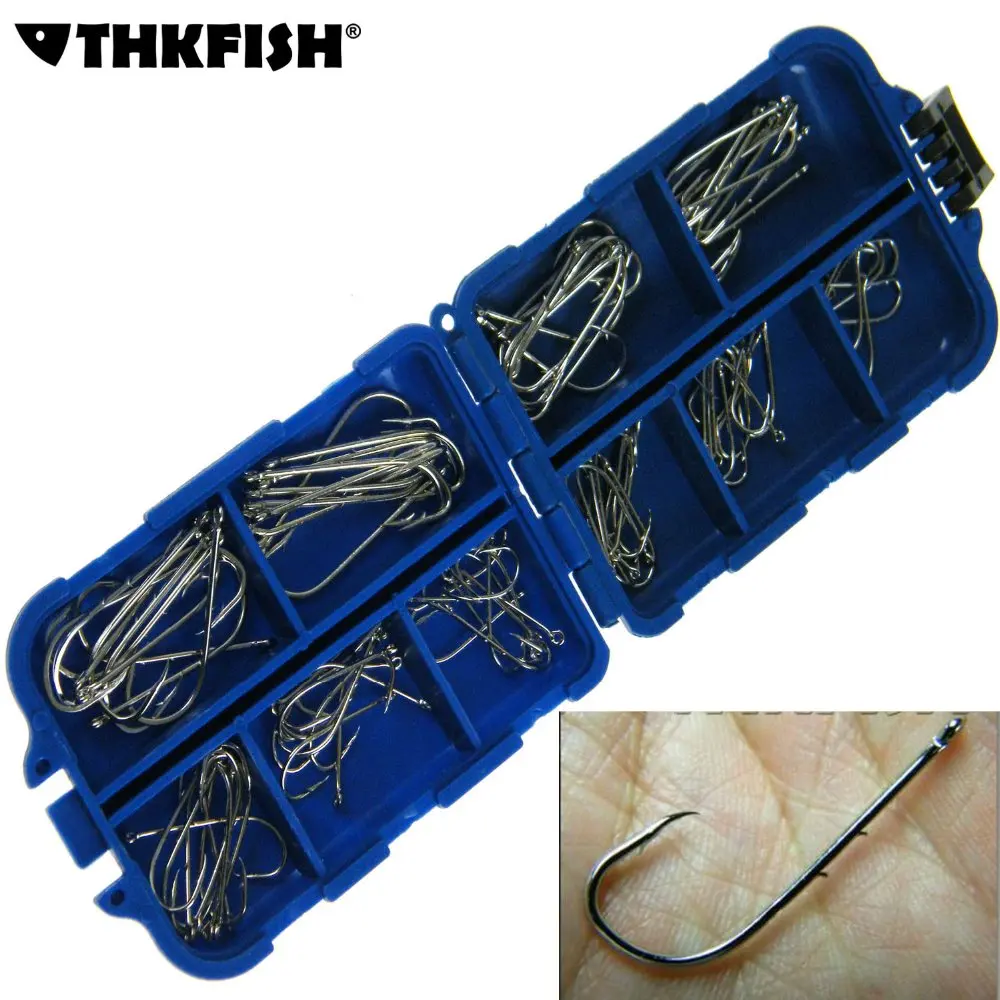 THKFISH крючок для рыбалки 100 шт. рыболовные крючки ловли карпа из пресной воды рыбы