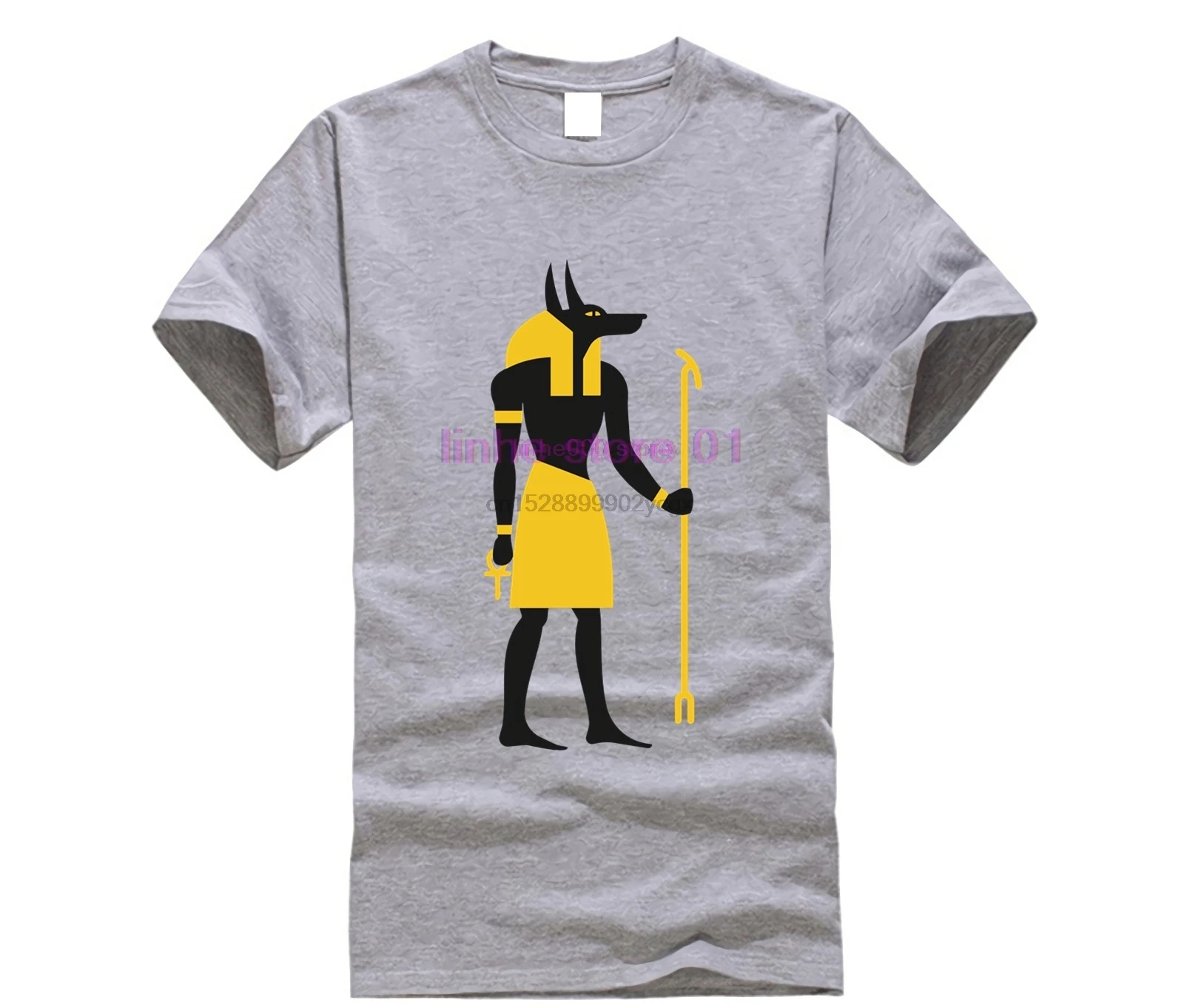 Египетский Бог Anubis Футболка с принтом мужская летняя футболка в стиле ретро