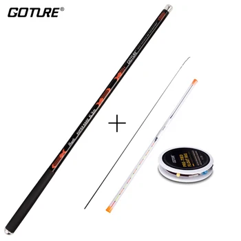 

Goture Hayate A+ 2:8 Hard Stream Fishing Rod Hand Pole 3.6M 4.5M 5.4M 6.3M 7.2M and Fishing Float Line Rig Set Carp Fishing Kit