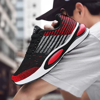 

2019 New Mesh Men Running Shoes Lac-up Hot Men Sport Shoes Lightweight Comfortable Breathable Walking Soft Sole Sneakers Zapatos