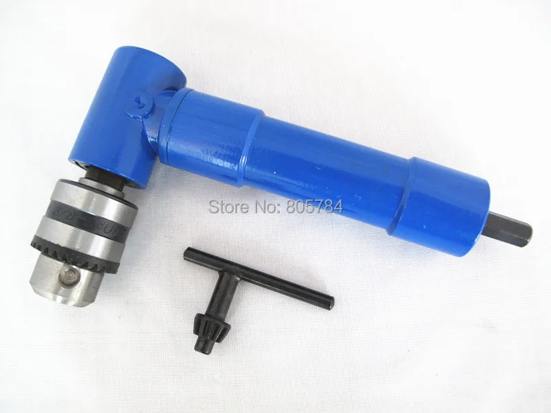 Free shipping 90 degree 1/4 keyed chuck Right Angle drill attachment adapter electric power tool