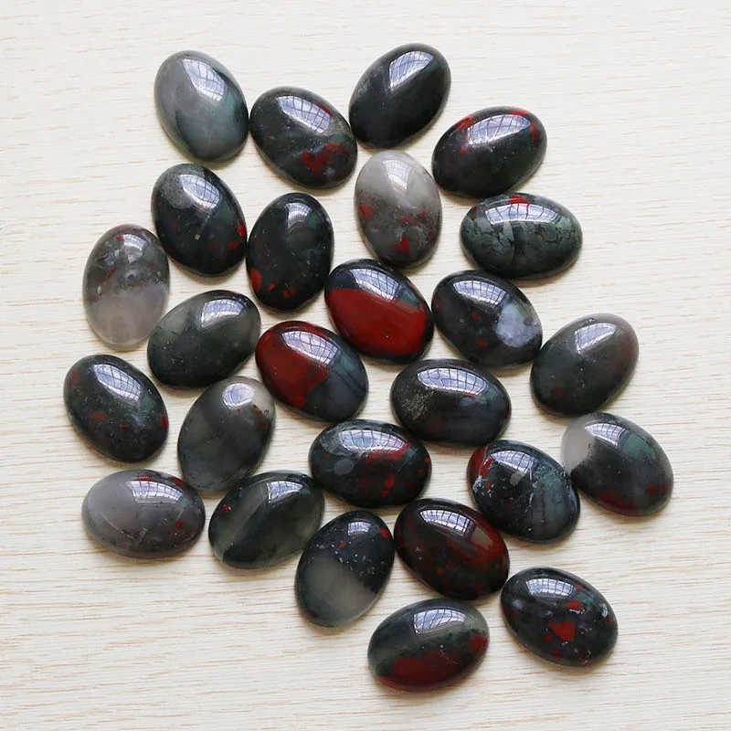 Натуральный овальный камень Кабошон кабошон каплевидные бусины для DIY изготовления ювелирных колец 25 шт./лот 18 мм* 25 мм Высокое качество - Цвет: Blood Jade stone