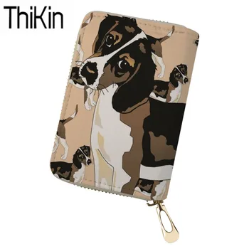 

THIKIN Function Card Holder Women Beagle Dog Print ID Card Holders Ladies Clutch Card Wallet for Feminine Cute Cardholder Bolsa