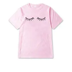 2019 Harajuku футболка женская с принтом ресниц Camisetas Mujer плюс размер хлопок Мягкая футболка Tumblr Топы женские футболки корейские футболки